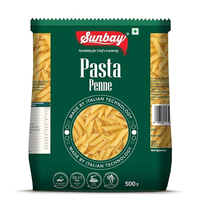 Sunbay - Penne Pasta - Durum Wheat - Pack of 500 gm